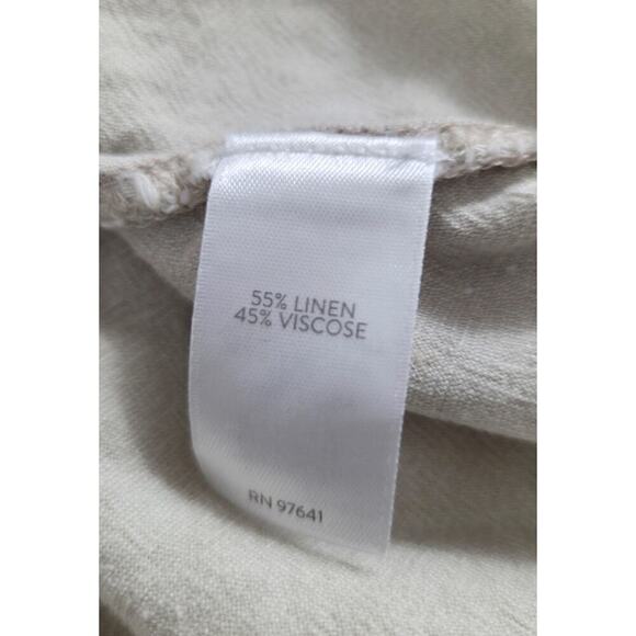 Pure Jill Beige Linen Blend‎ Draped Pants Womens Sz Large Lagenlook - Picture 6 of 6